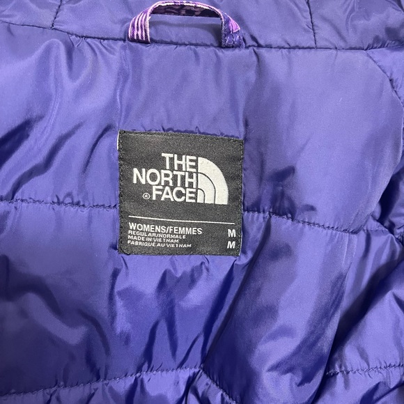 the north face purple pattern hooded ski coat winter jacket size medium - Picture 2 of 10